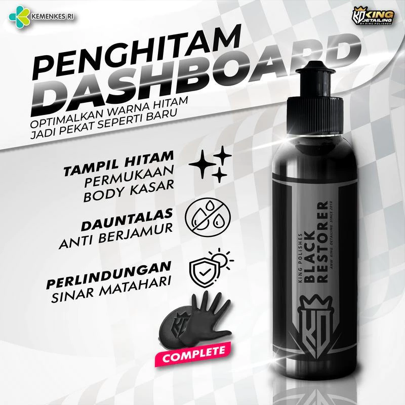 100ml Penghitam Dashboard Pengkilap Permanen Body Kasar Motor Black Restorer
